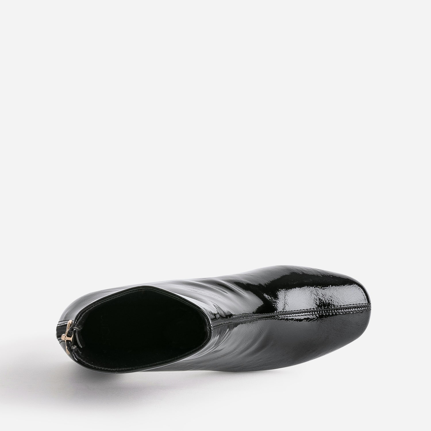 Boots noir verni à zip arrière