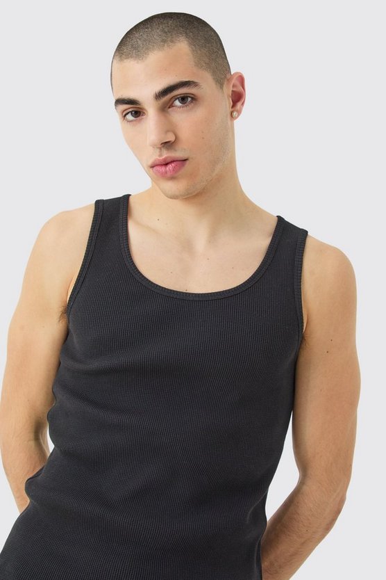 Tanktop in Waffeloptik