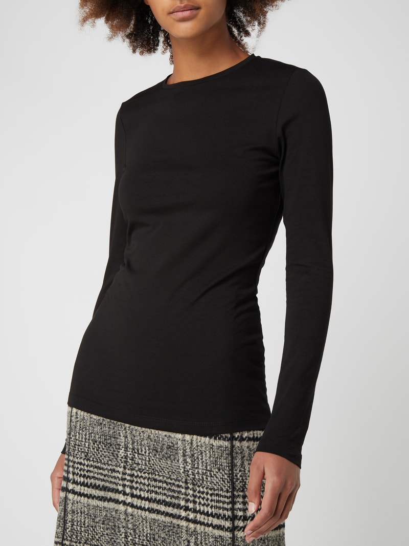 Longsleeve mit Rundhalsauschnitt in schwarz