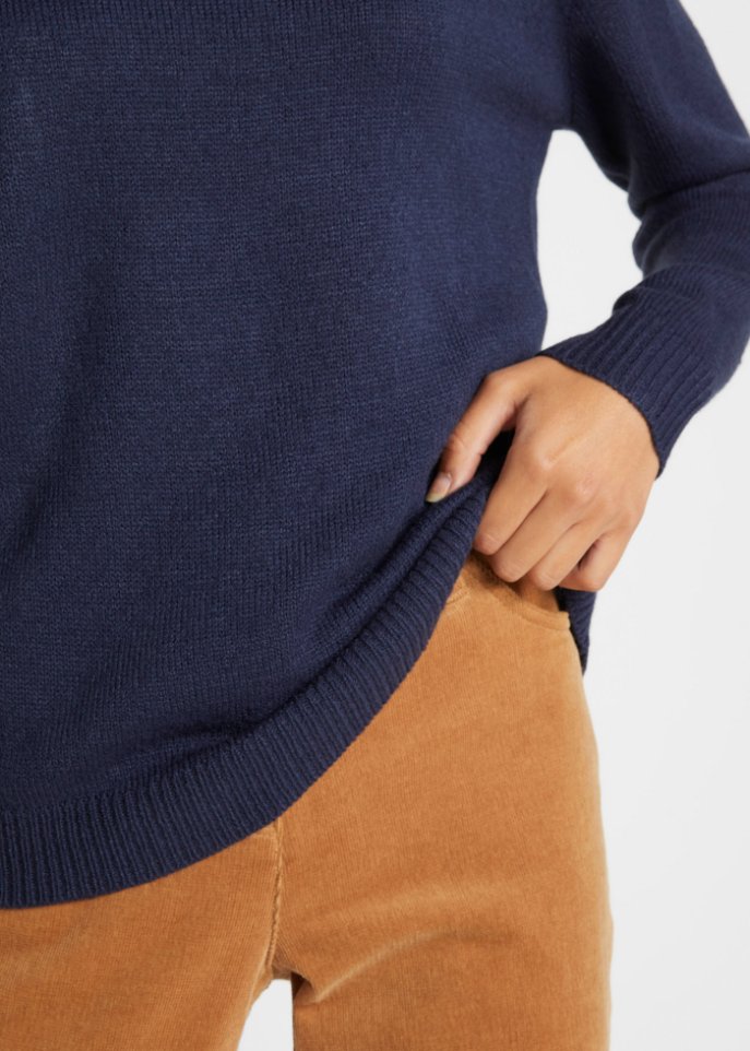 Strick-Pullover mit Rundhals-Ausschnitt