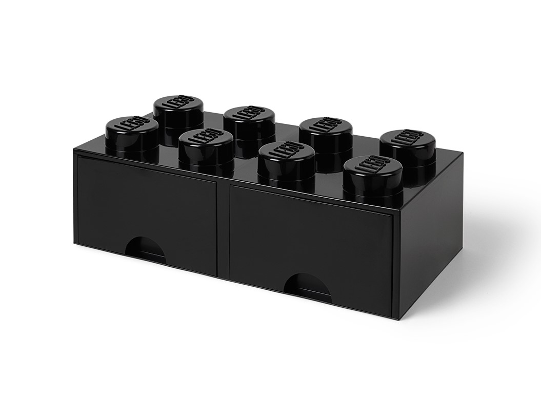 LEGO® Aufbewahrungsstein mit 8 Noppen und Schubfächern in Schwarz 5006248