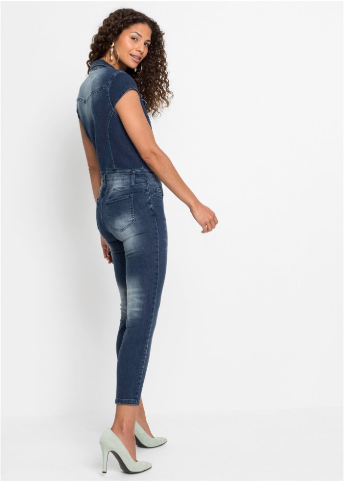 Jeans-Jumpsuit mit Knöpfen