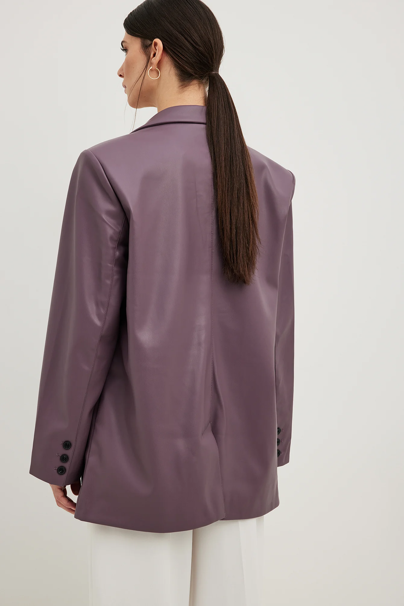 Maxi übergroßer PU-Blazer