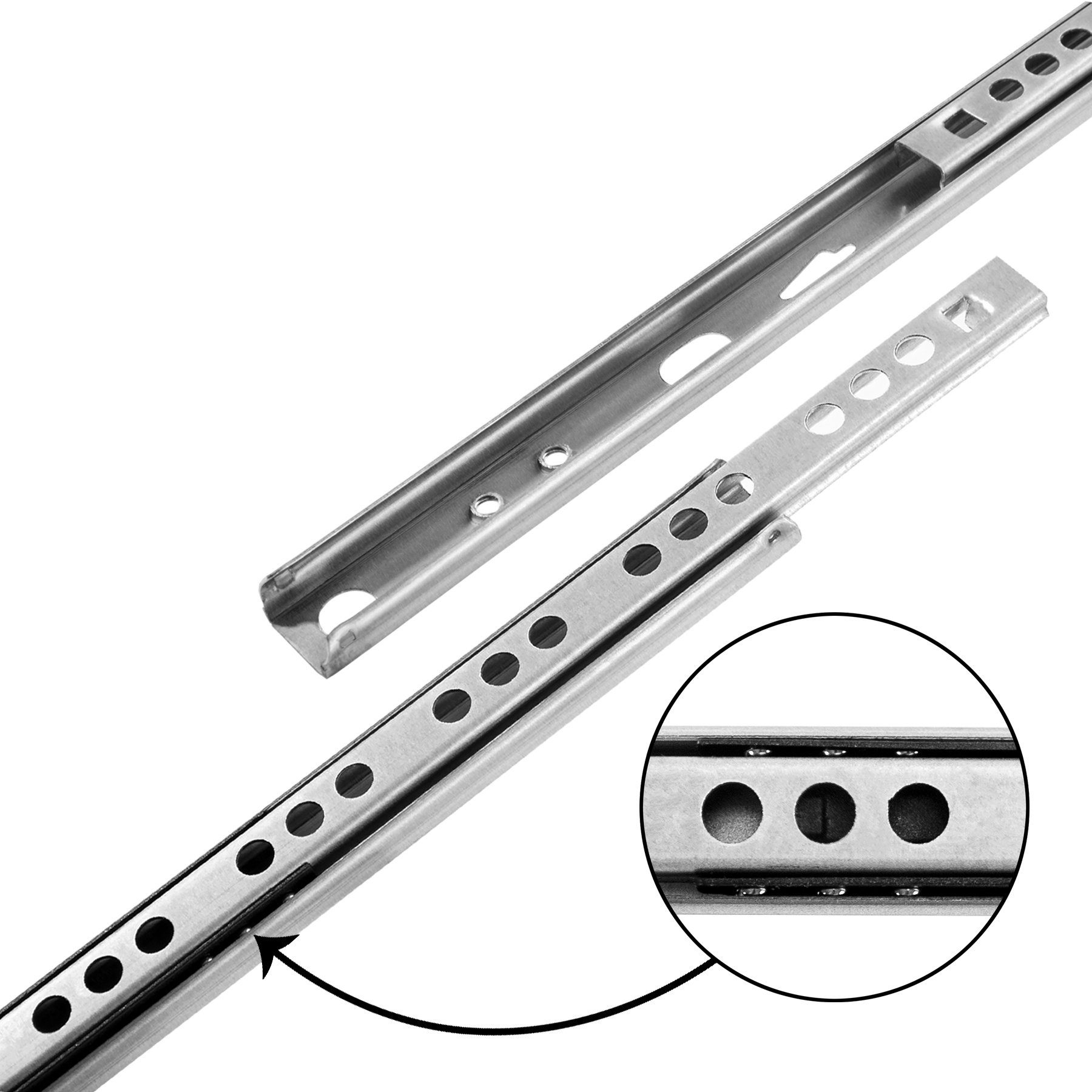 BigDean Auszug 10er Set (5 Paar) Schubladenschienen - 246mm 17mm