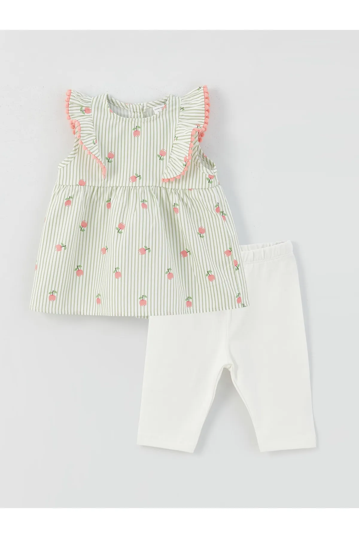 LC Waikiki  2er-Set aus Bluse und Leggings mit Rundhalsausschnitt für Baby-Mädchen