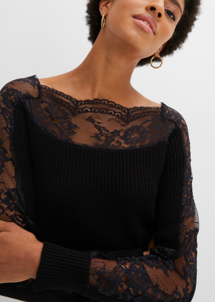 Pullover mit Spitze