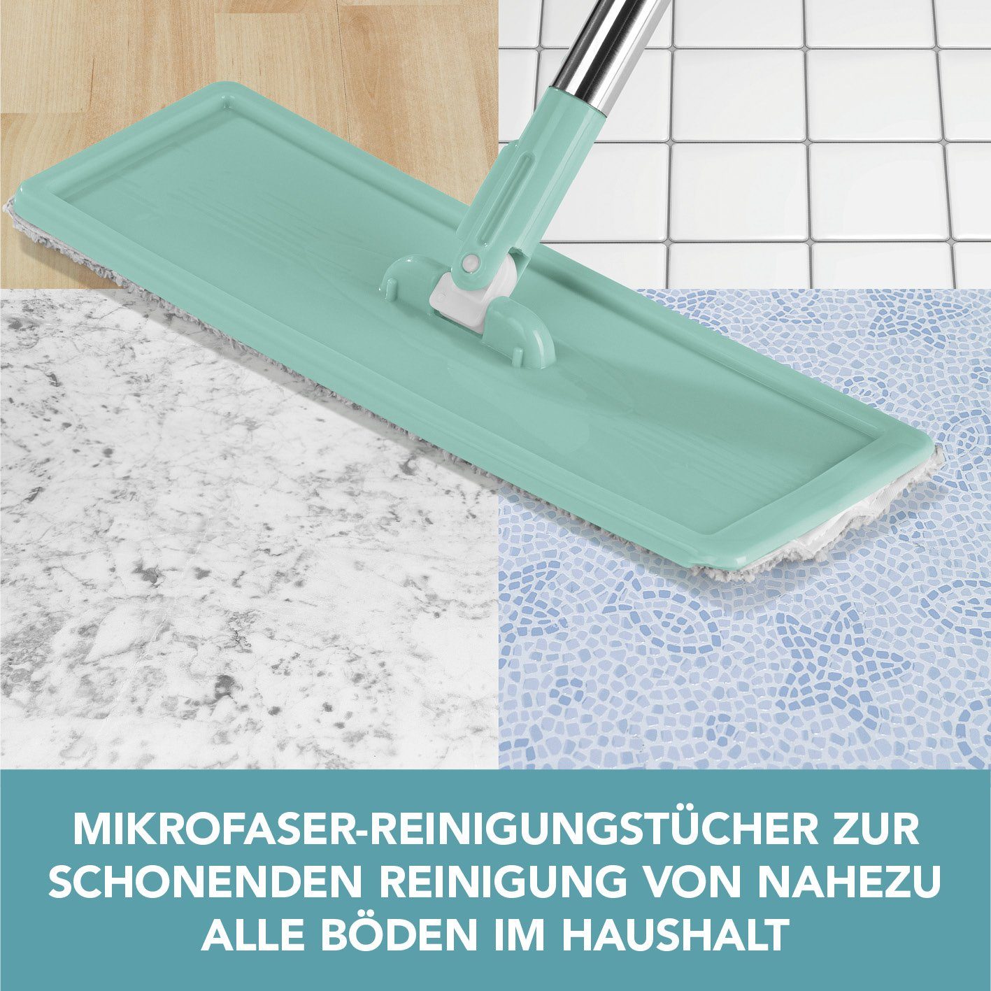 MAXXMEE Wischmopp Ersatz-Wischtuch 2er-Set - grau (ohne Wischmopp)