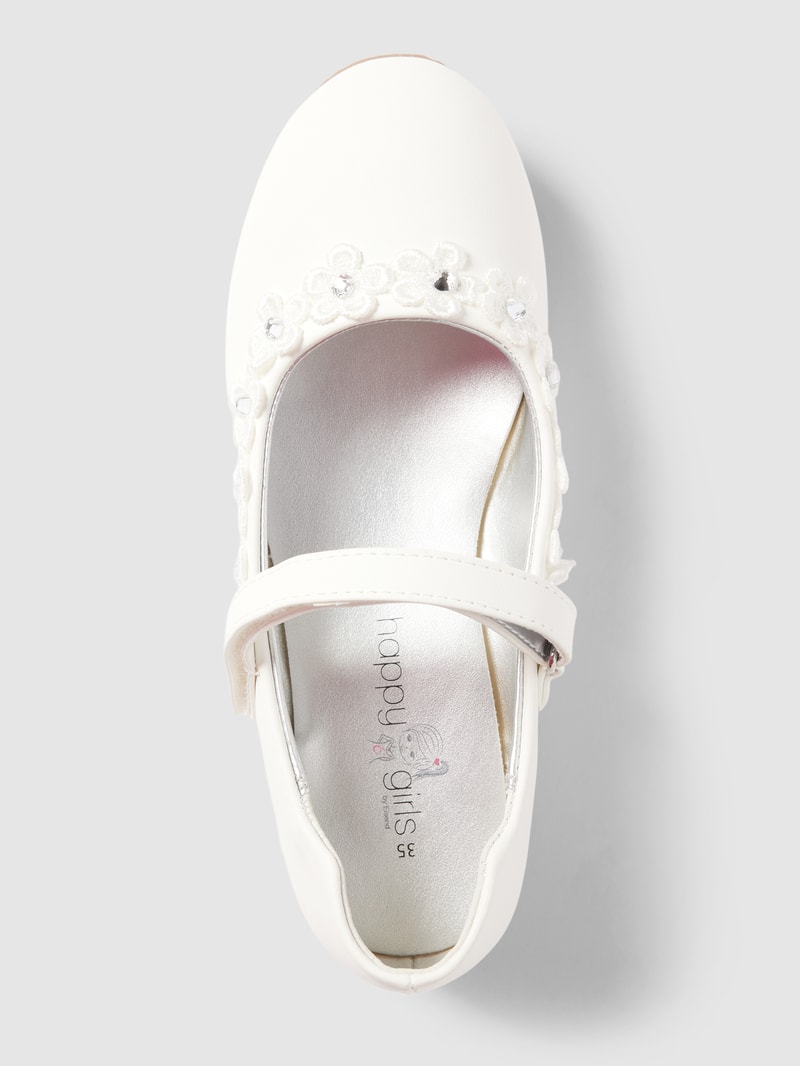 Ballerinas mit Zier-Applikation in ecru