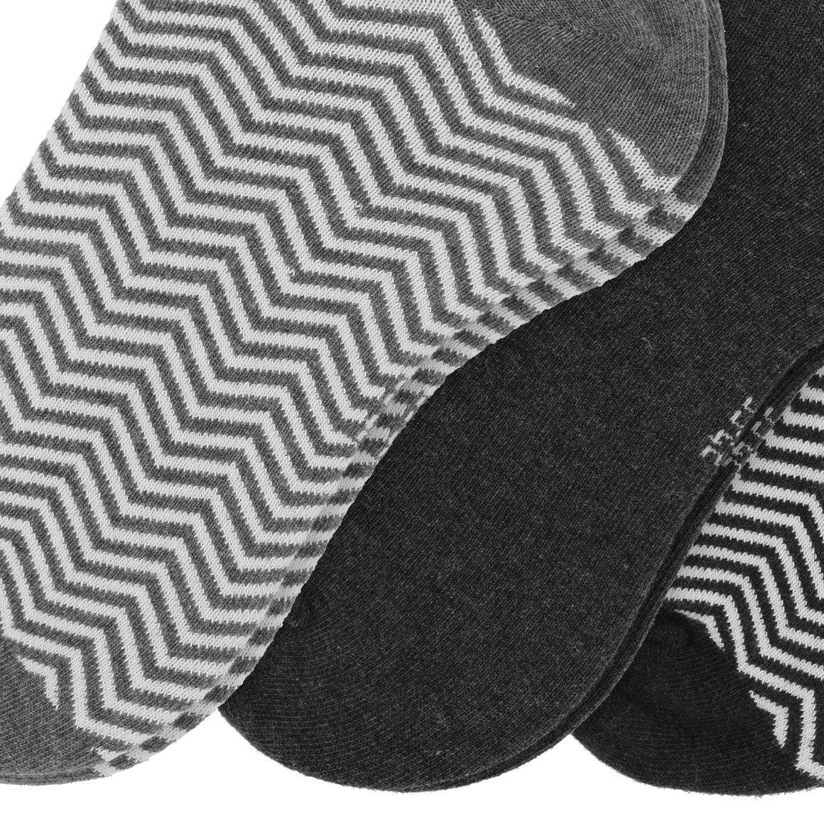 3 Paar Damen Socken mit Zick-Zack-Muster