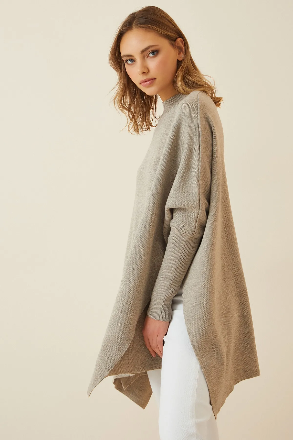 Happiness İstanbul  Pullover - Beige - Oversized