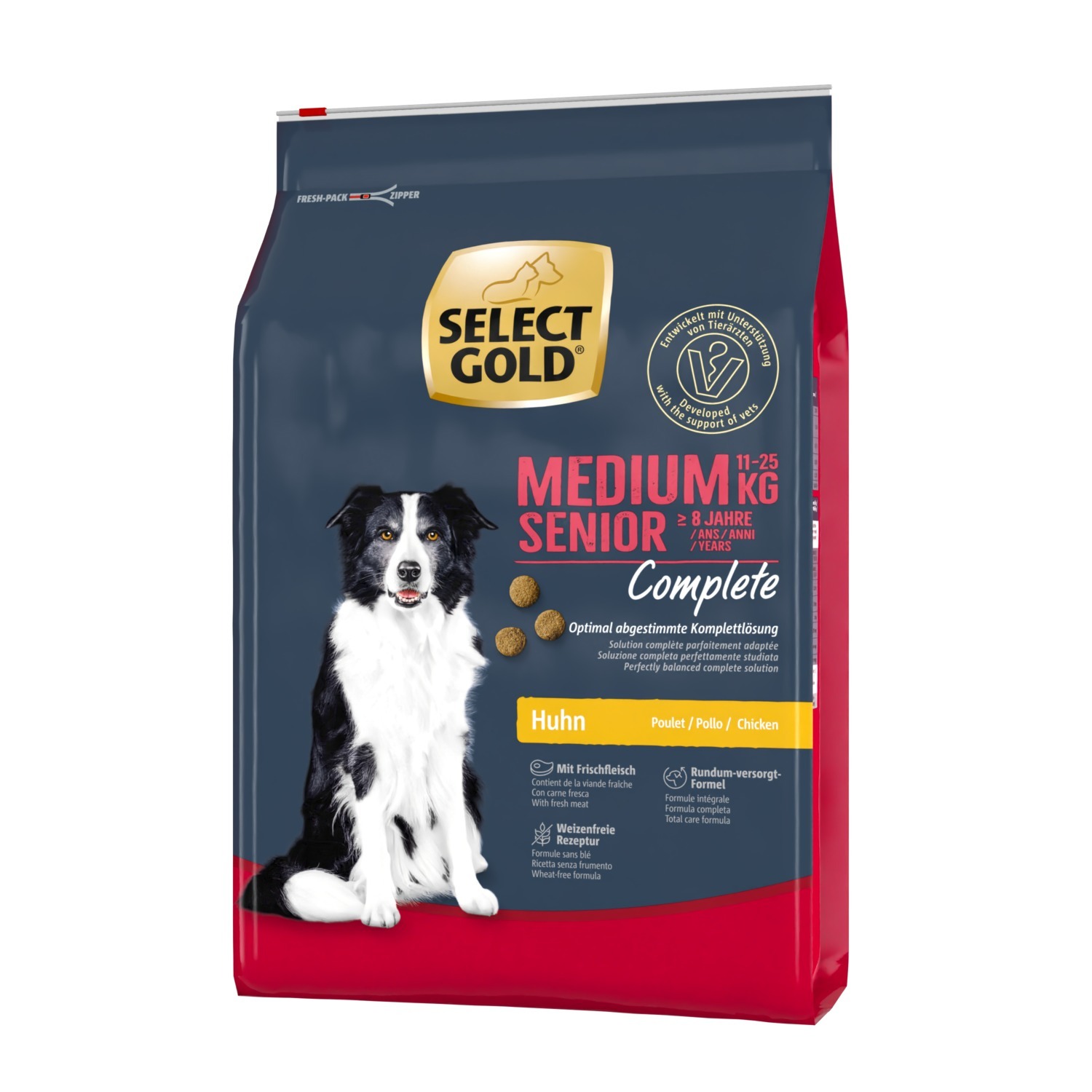SELECT GOLD Hundetrockenfutter SELECT GOLD Complete Medium Senior Huhn 4 kg