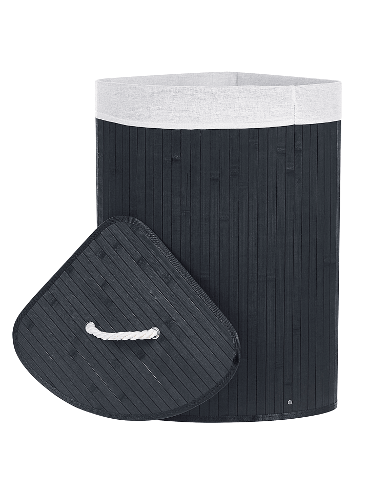 Beliani Wäschekörbe MATARA in Schwarz/Weiß - (W) 60 x (H) 60 x (L) 35 cm günstig kaufen onesize