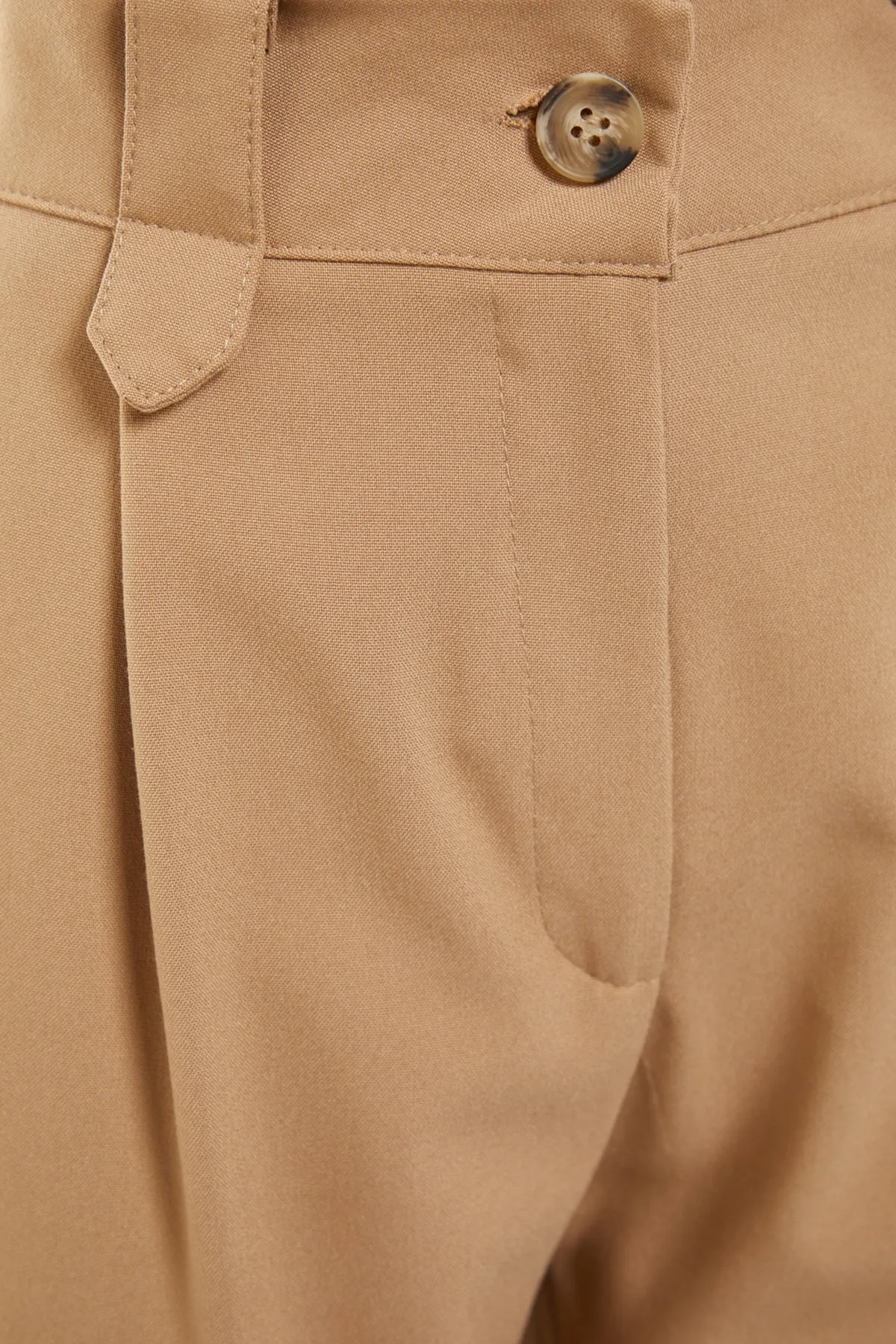 Trendyol Collection  Nerzfarbene Karotte-Polyviscon-Webhose mit hoher Taille TWOSS22PL0280