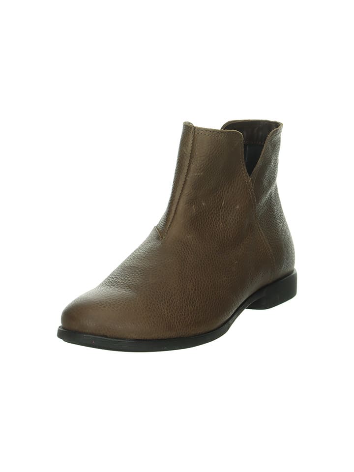 Think! Leder-Ankle-Boots in Braun günstig kaufen