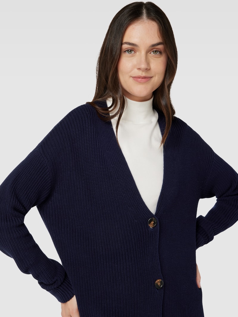 Strickjacke mit V-Ausschnitt in dunkelblau