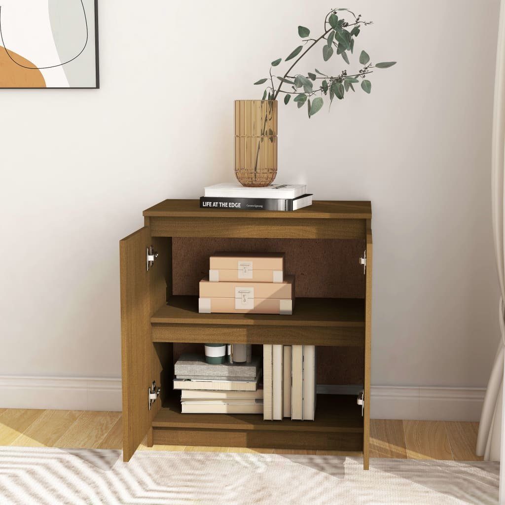 vidaXL Sideboard Beistellschrank Honigbraun 60x36x65 cm Massivholz Kiefer (1 St)