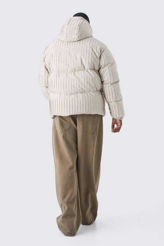 Plus Steppjacke mit Kapuze