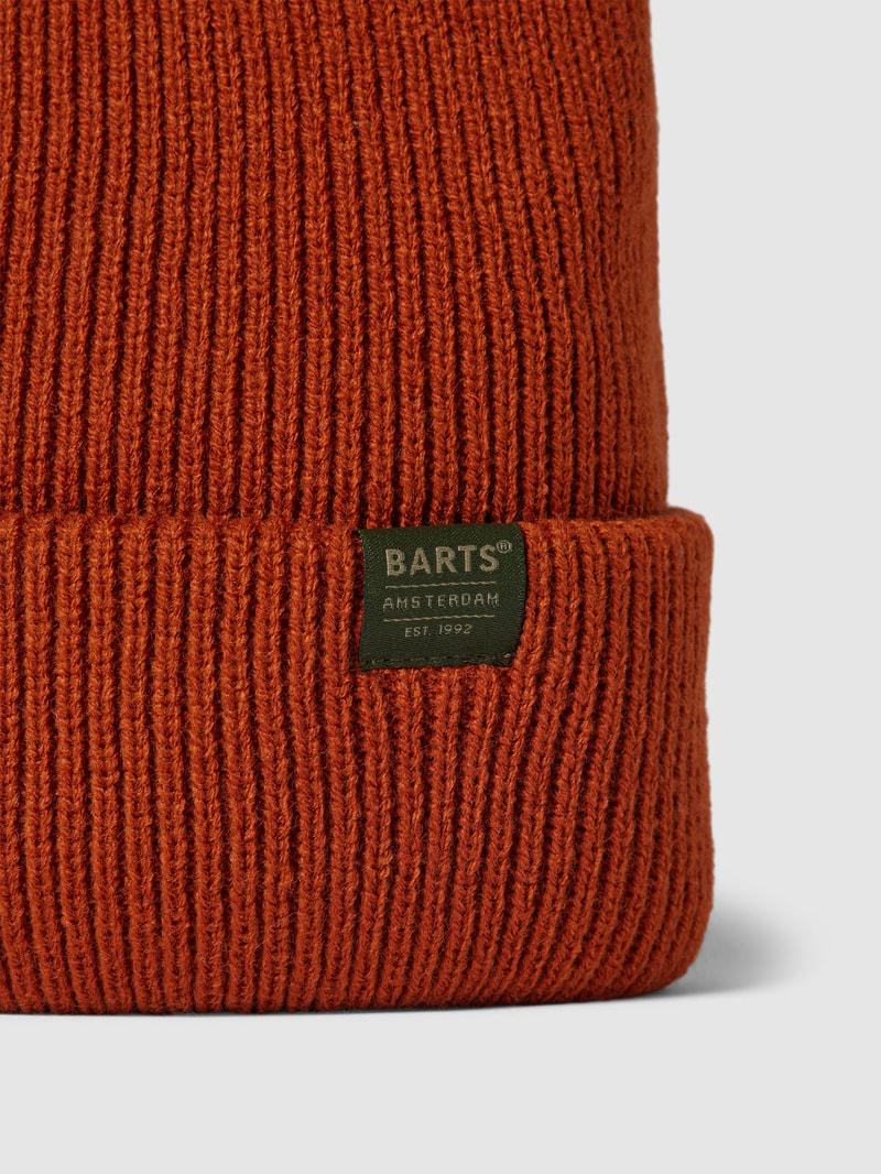 Beanie mit Label-Detail Modell 'KINABALU' in dunkel orange