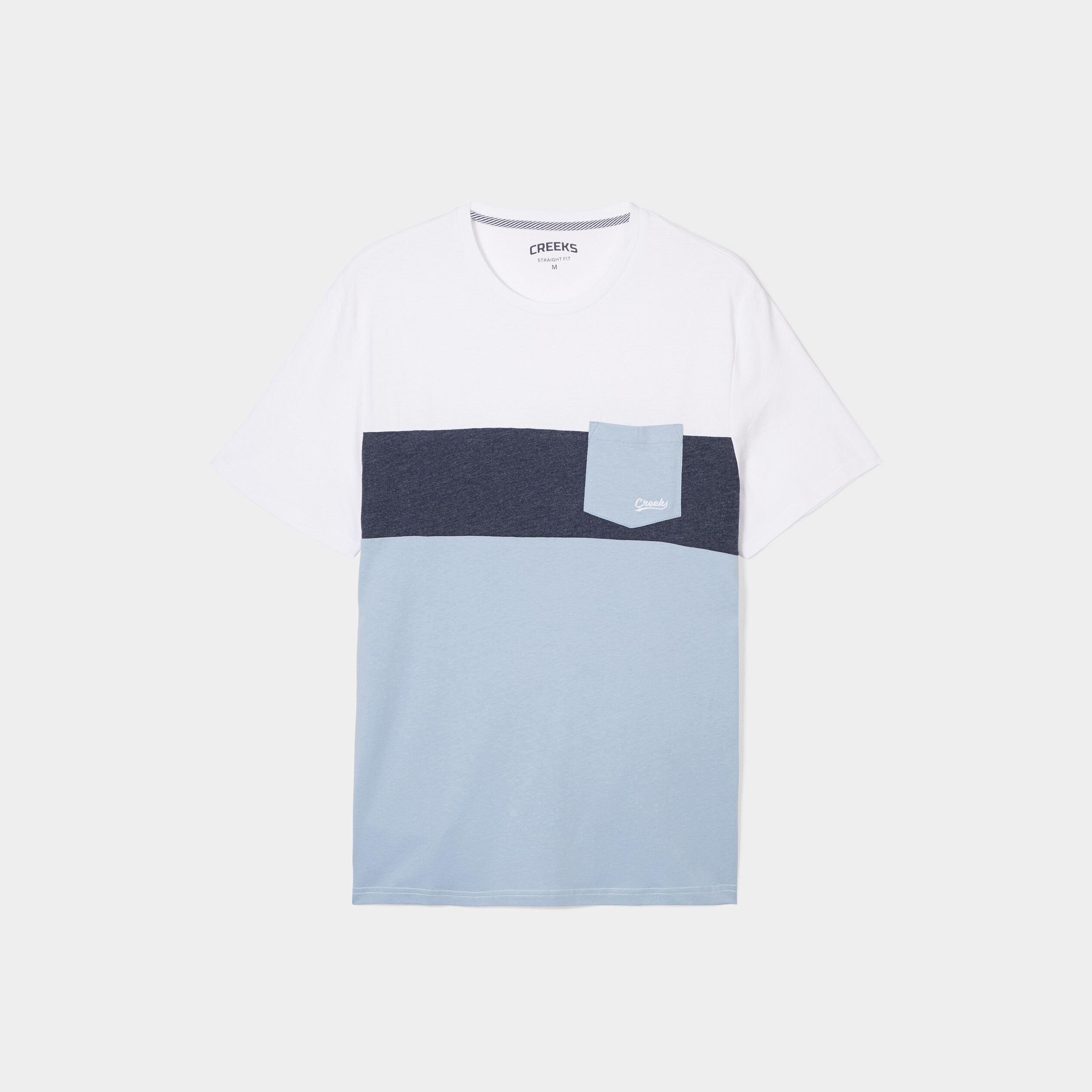T-shirt droit 1 poche buste Creeks bleu ciel homme | La Halle