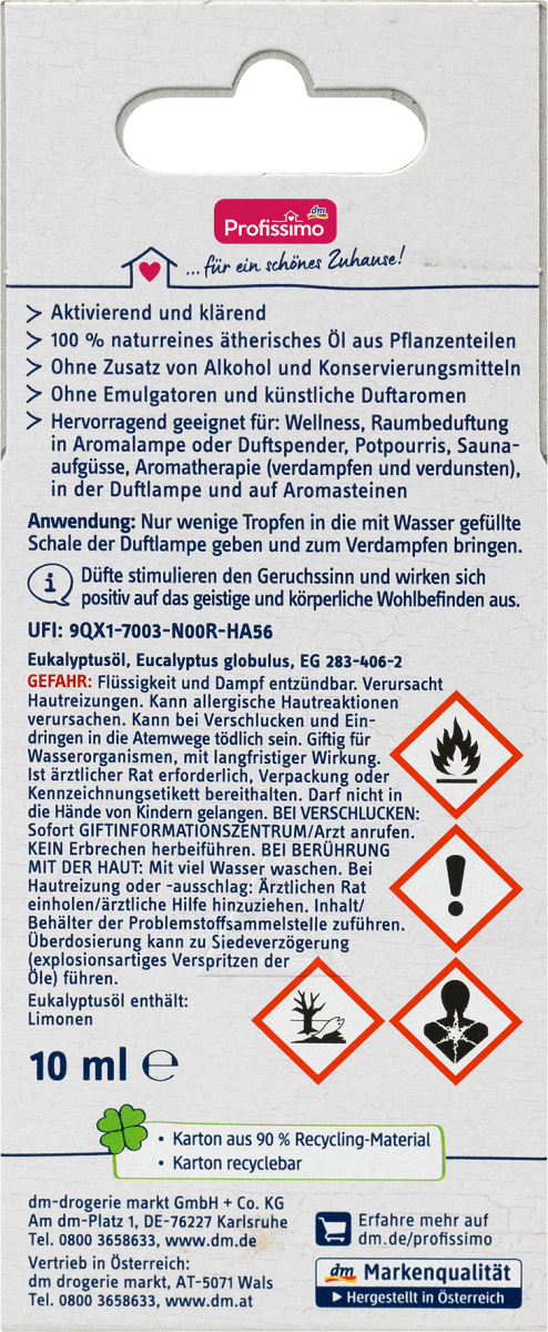 naturreines ätherisches Öl Eukalayptus, 10 ml