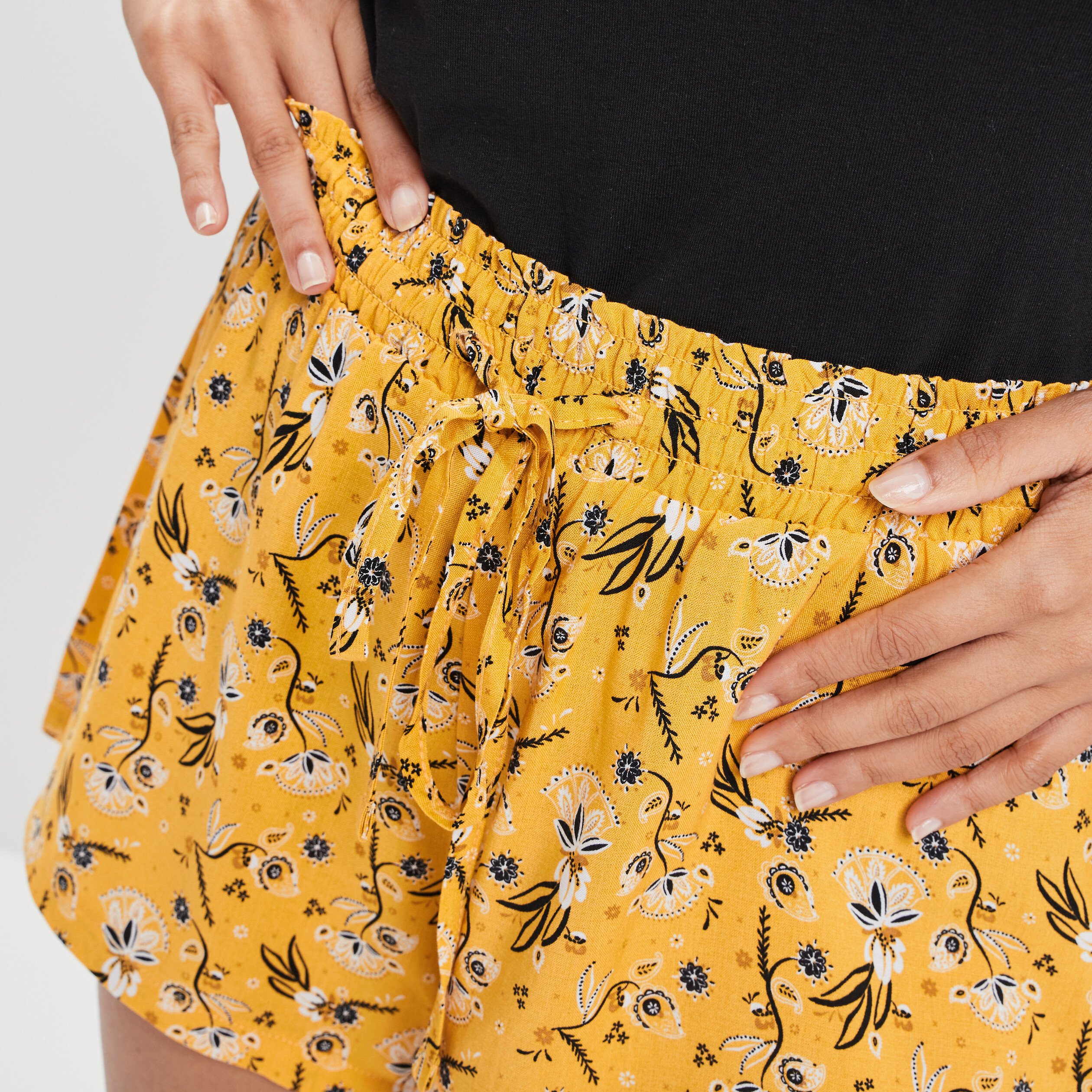 Short de pyjama jaune femme | La Halle
