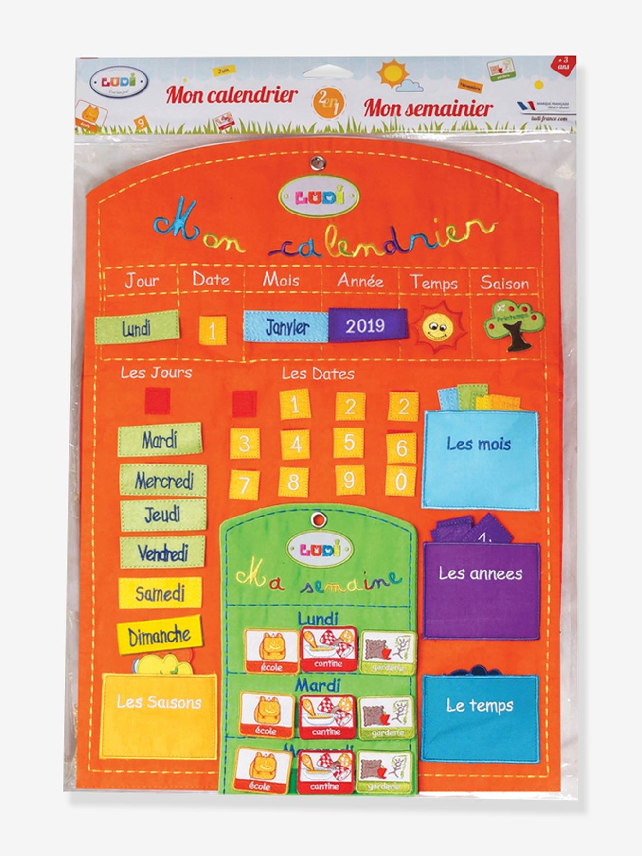 Calendrier Basic et semainier LUDI orange