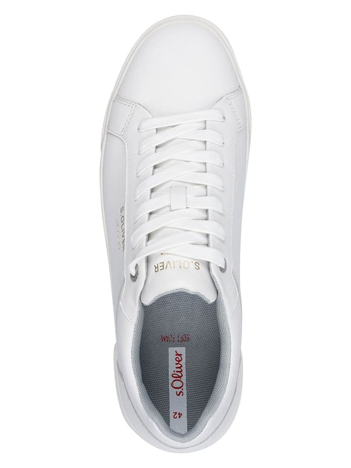 s.Oliver Leder-Sneakers in Weiß günstig kaufen