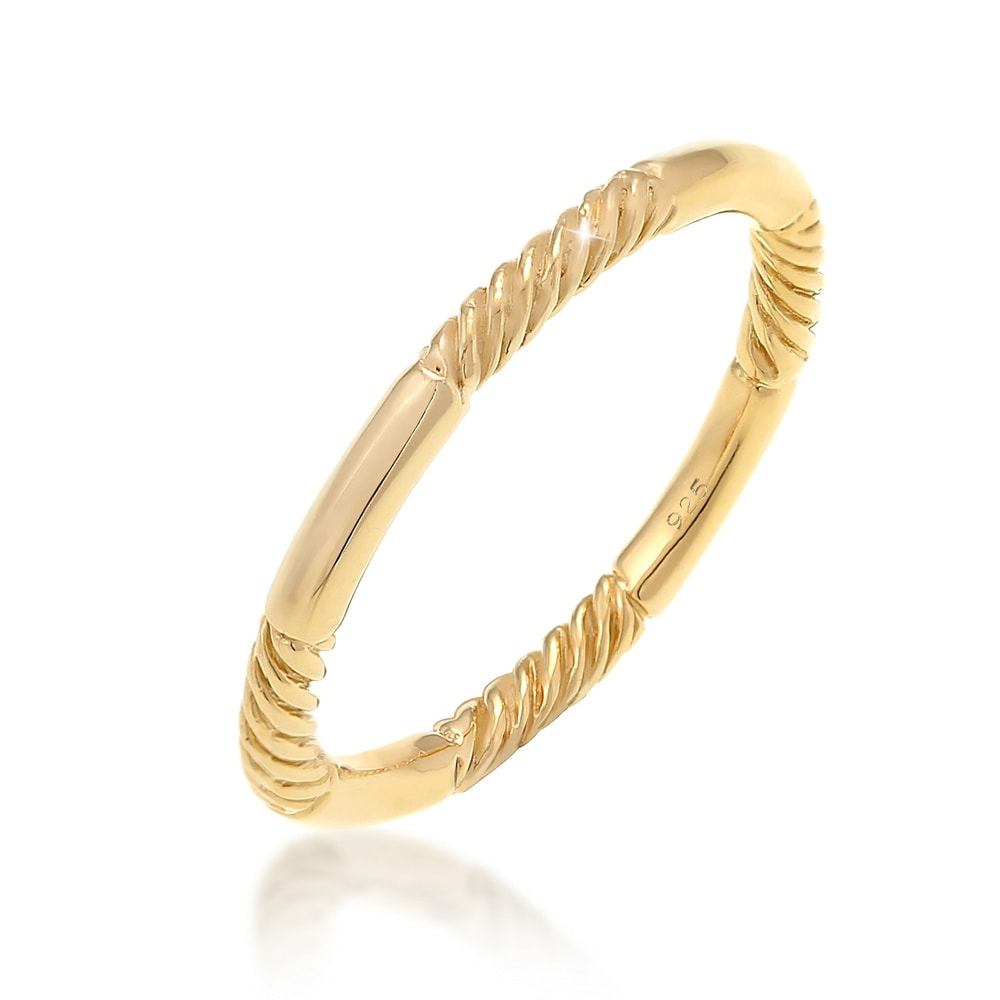 Elli Elli Bague Empilage Basic Tourné Minimale Femme - (925/1000) Argent Bague