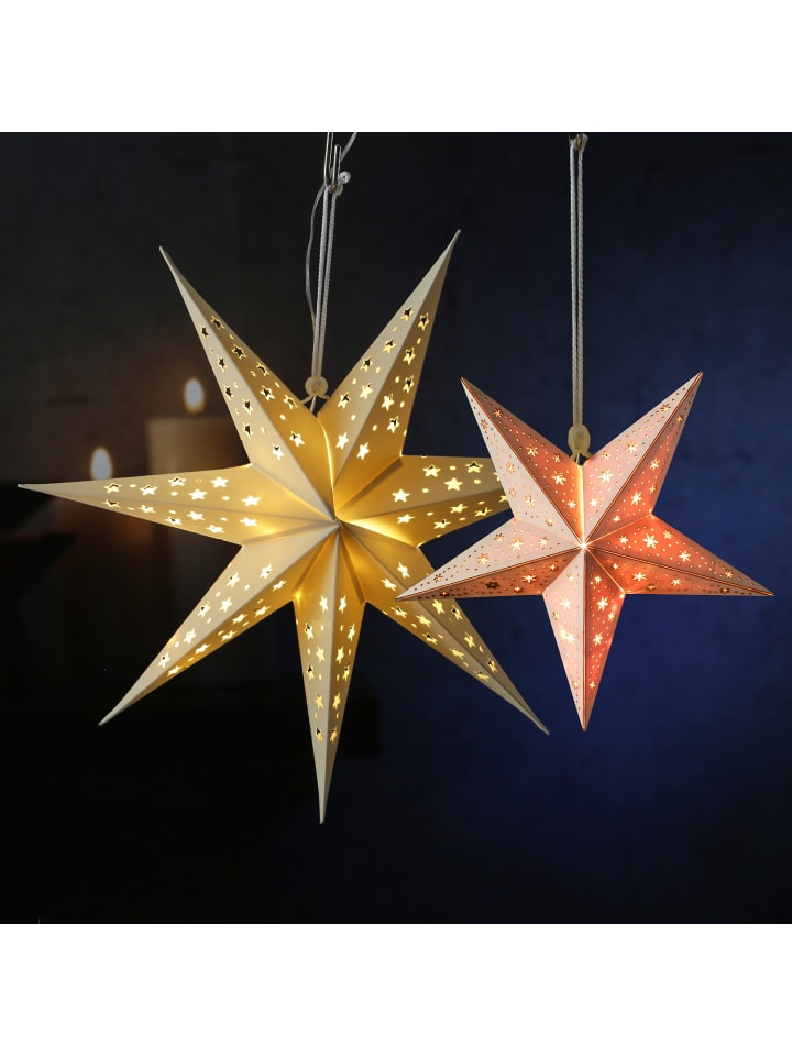 MARELIDA LED Papierstern Samtstern Weihnachtsstern D: 60cm in weiß günstig kaufen onesize