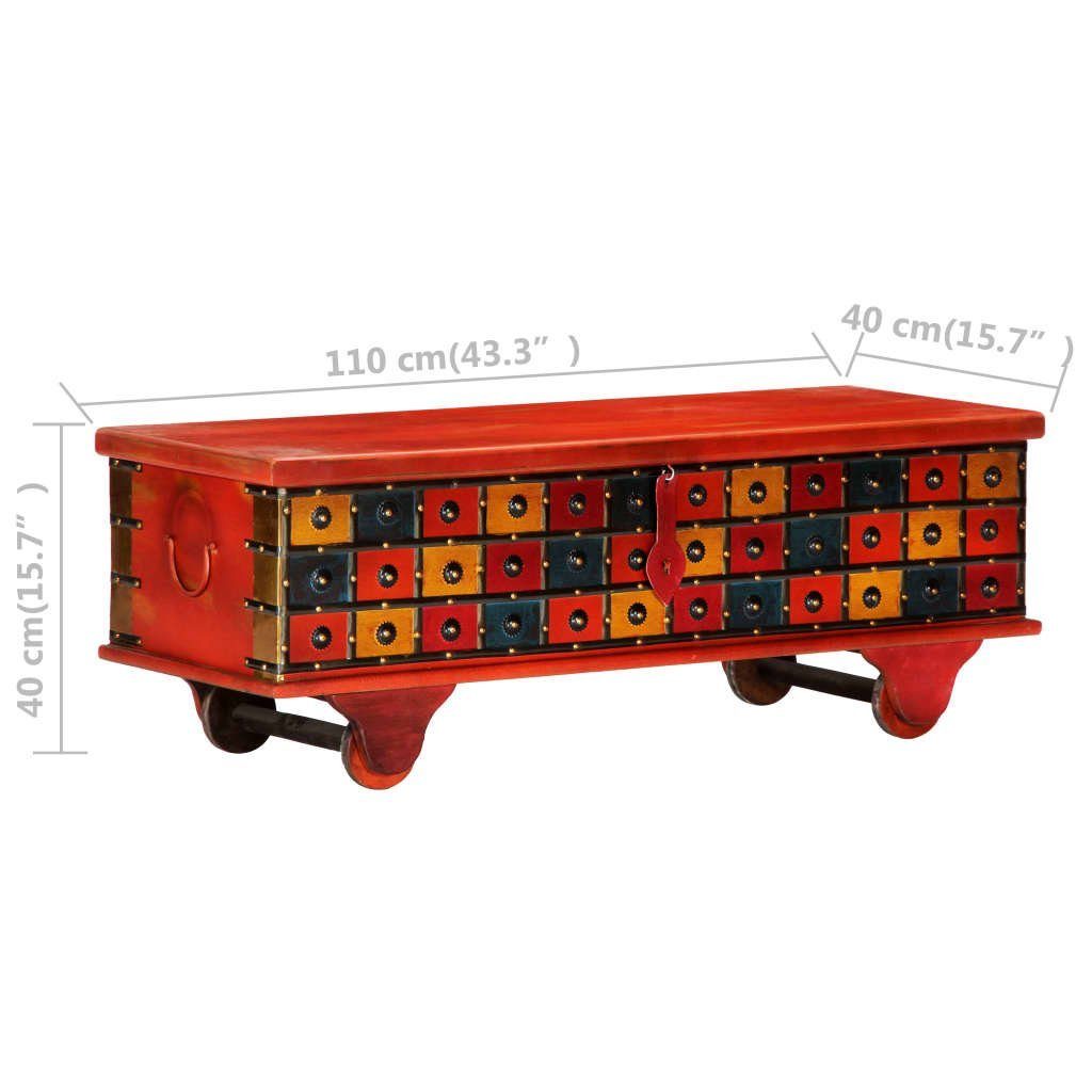 vidaXL Aufbewahrungsbox Aufbewahrungstruhe Rot 110 x 40 x 40 cm Massivholz Akazie