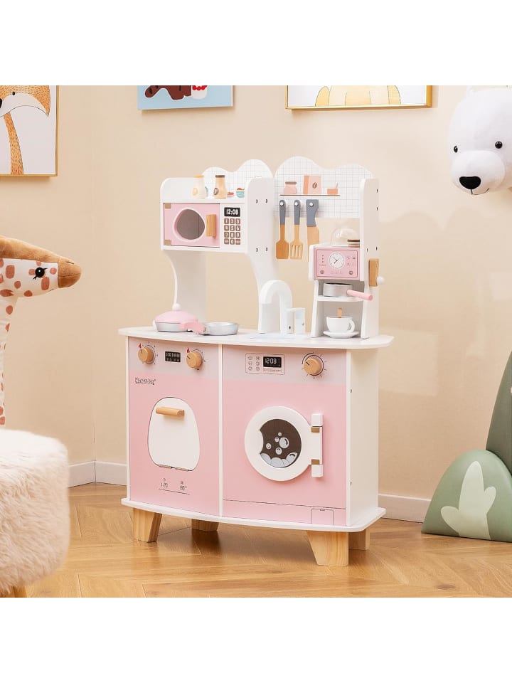 COSTWAY Kinderküche mit Zubehör in Rosa günstig kaufen onesize