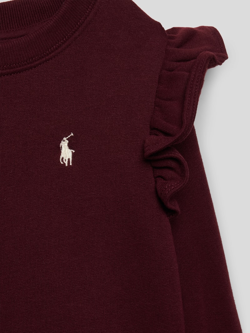 Kleid im 2-in-1-Look in bordeaux rot