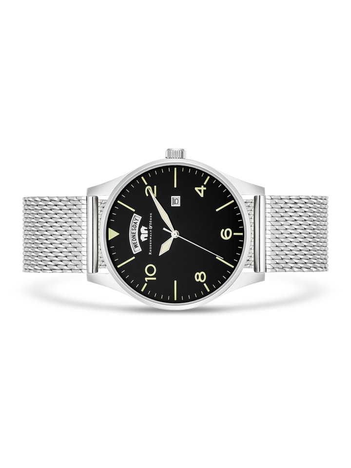Rhodenwald & Söhne Herren Chronograph silber Edelstahl silber in silber günstig kaufen 22 cm