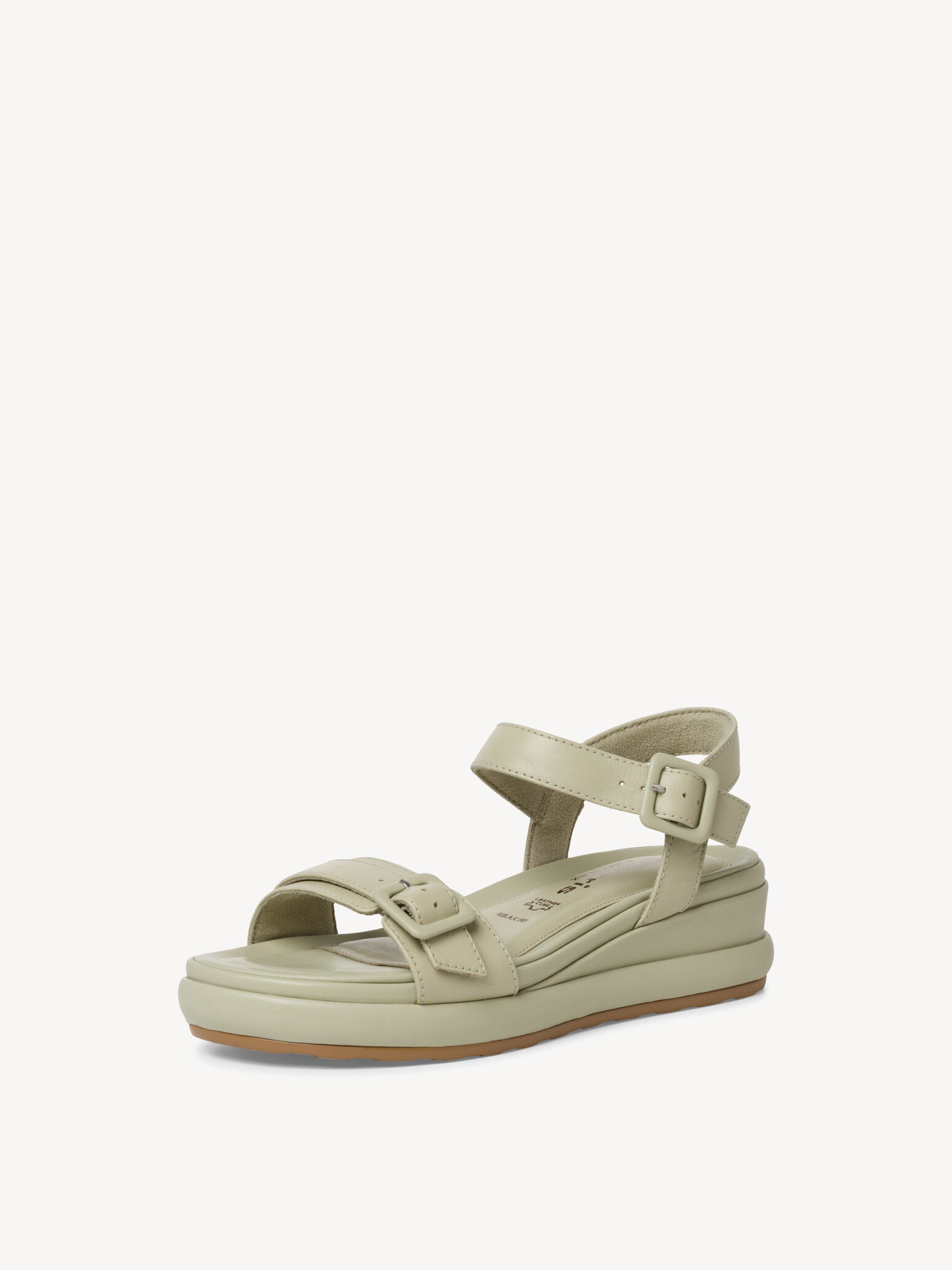 Sandale à talon en cuir - vert