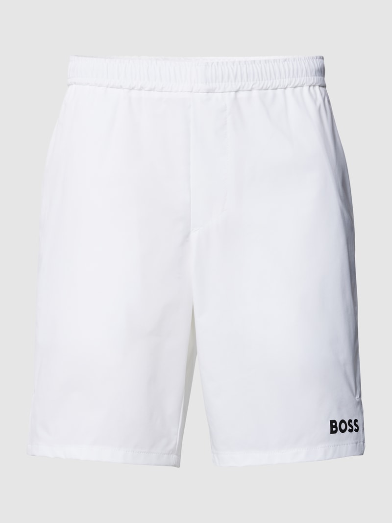 Shorts mit Label-Print in weiß