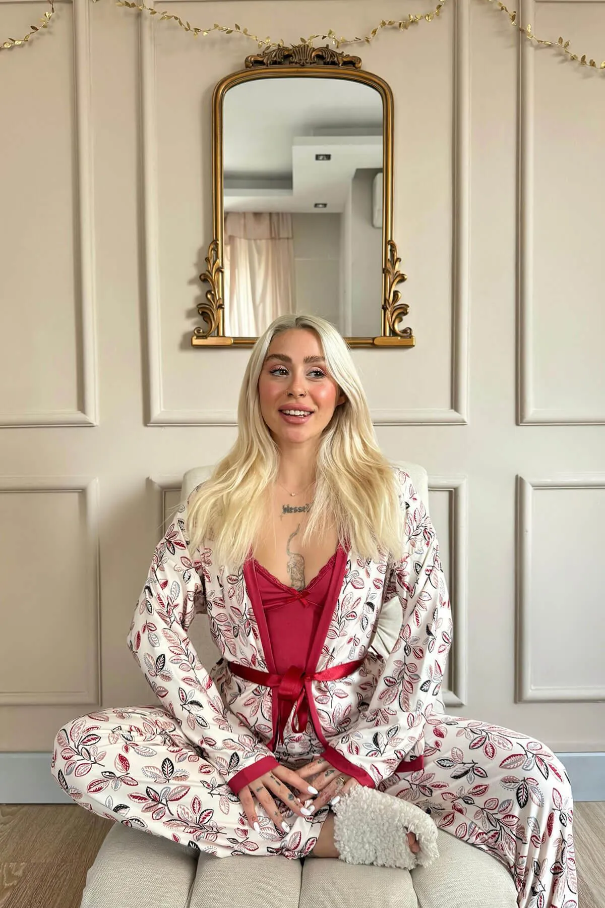 Pijamaevi  Pyjama set - Rot - Unifarben