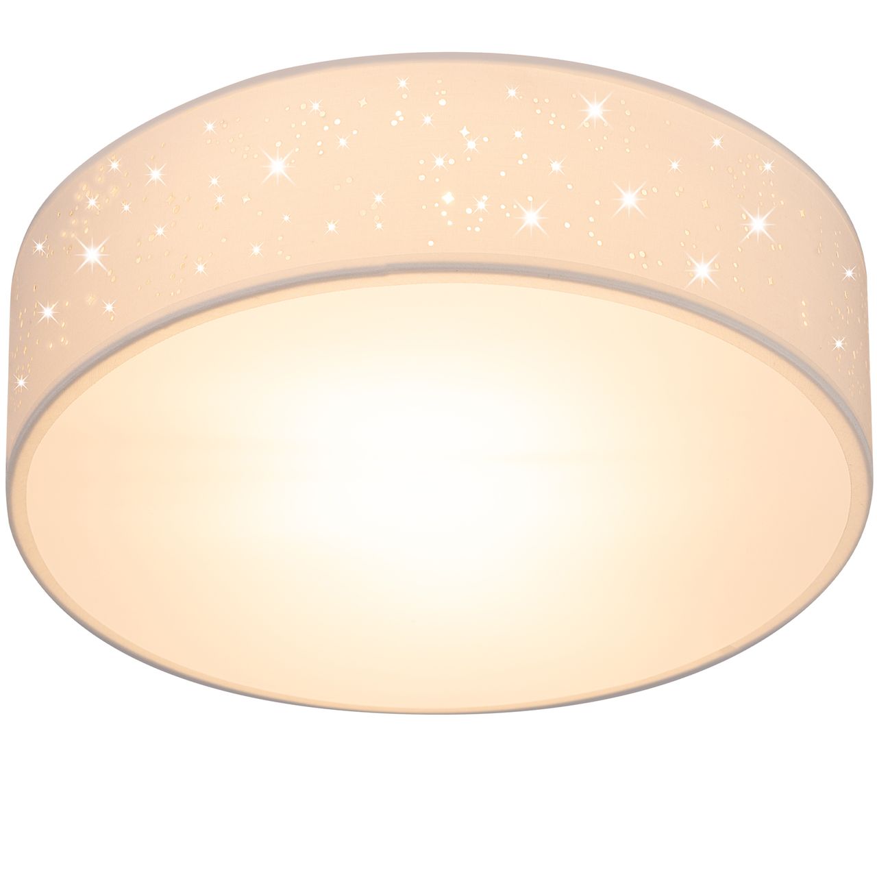 Casaria monzana® Deckenlampe Weiß Stoff Ø38cm Sternenhimmel