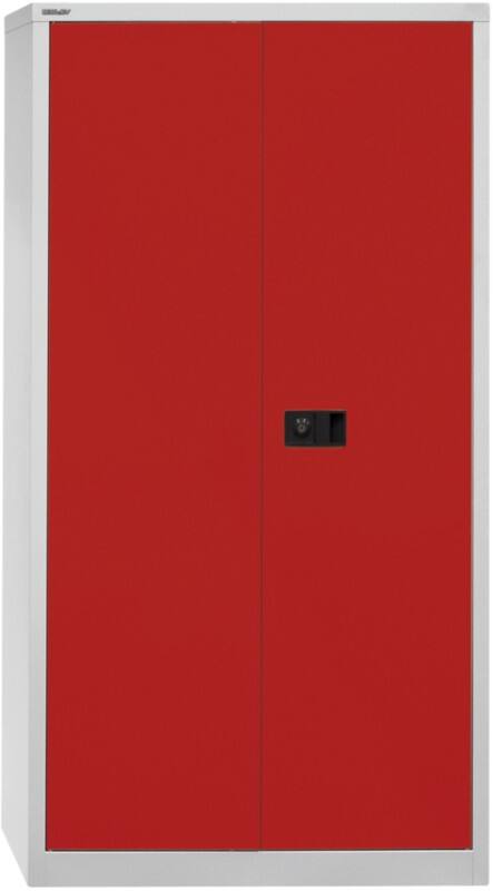 Bisley Flügeltürenschrank Universal Lichtgrau, Kardinalrot 914 x 400 x 1.806 mm