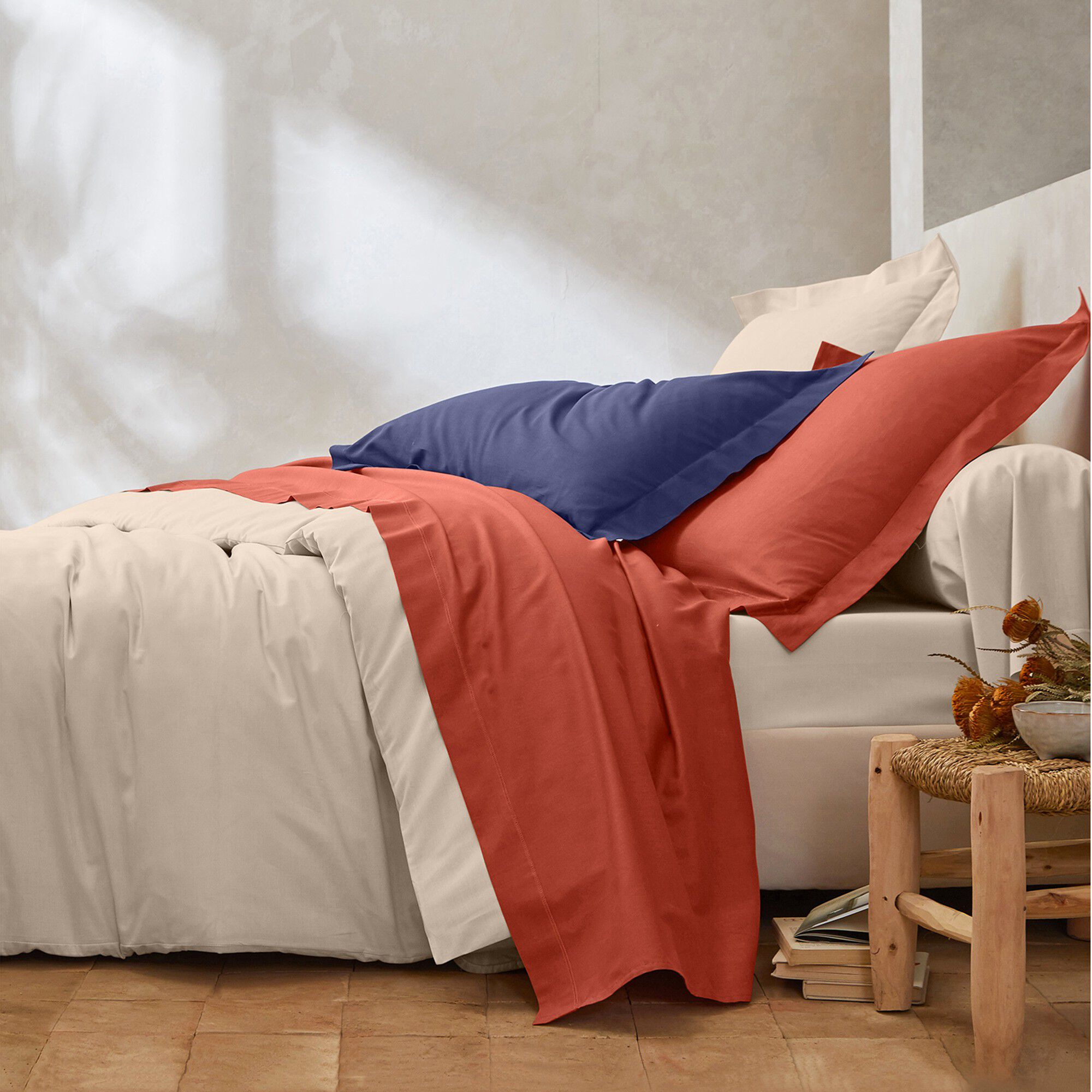 Linge de lit uni coton