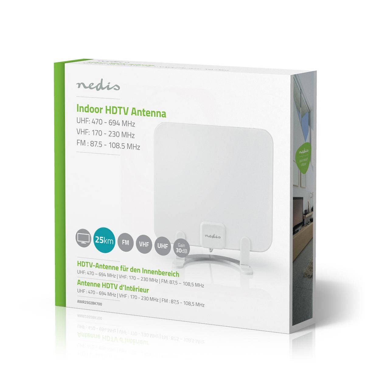 Nedis ANIR2502BK700 DVB-T/T2 Innenantenne