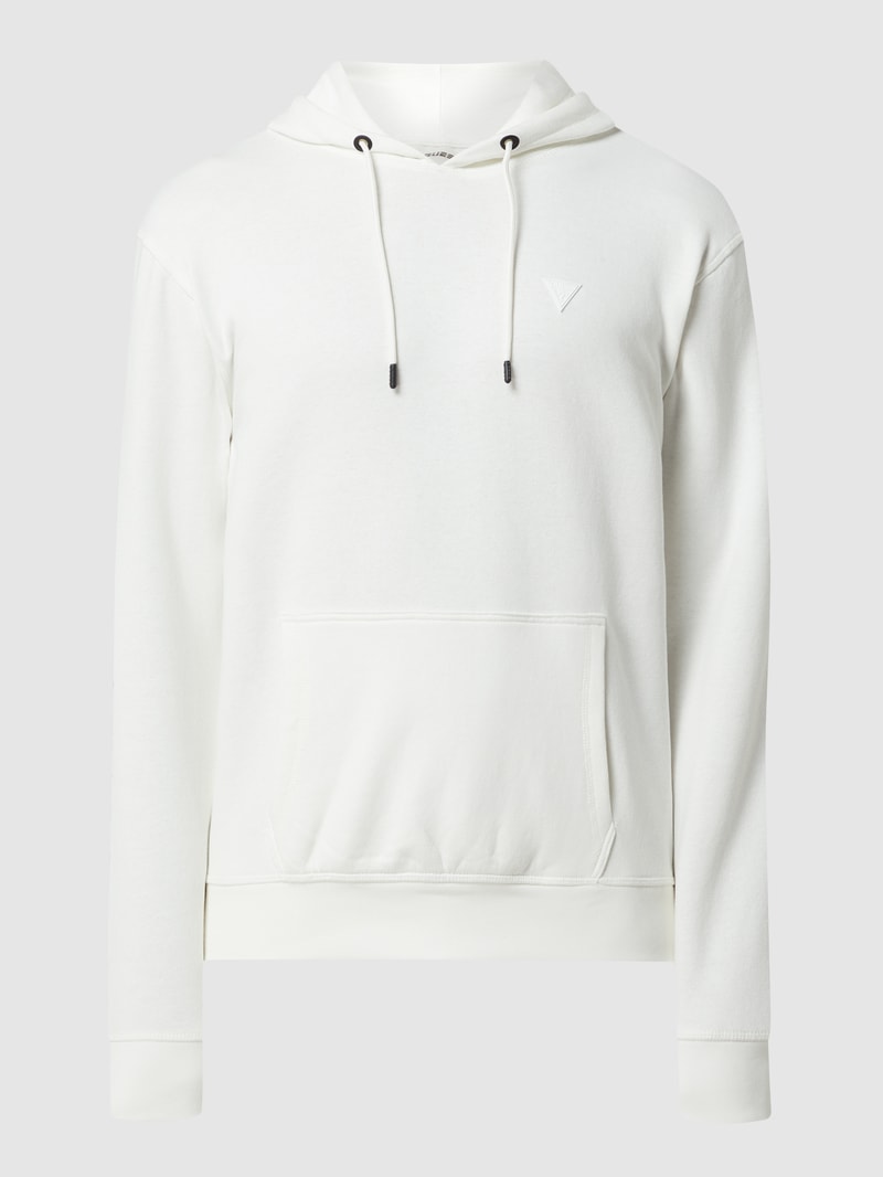 Hoodie mit Logo-Applikation in offwhite