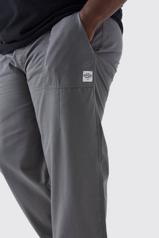Plus lockere elastische Ripstop-Hose mit Etikett