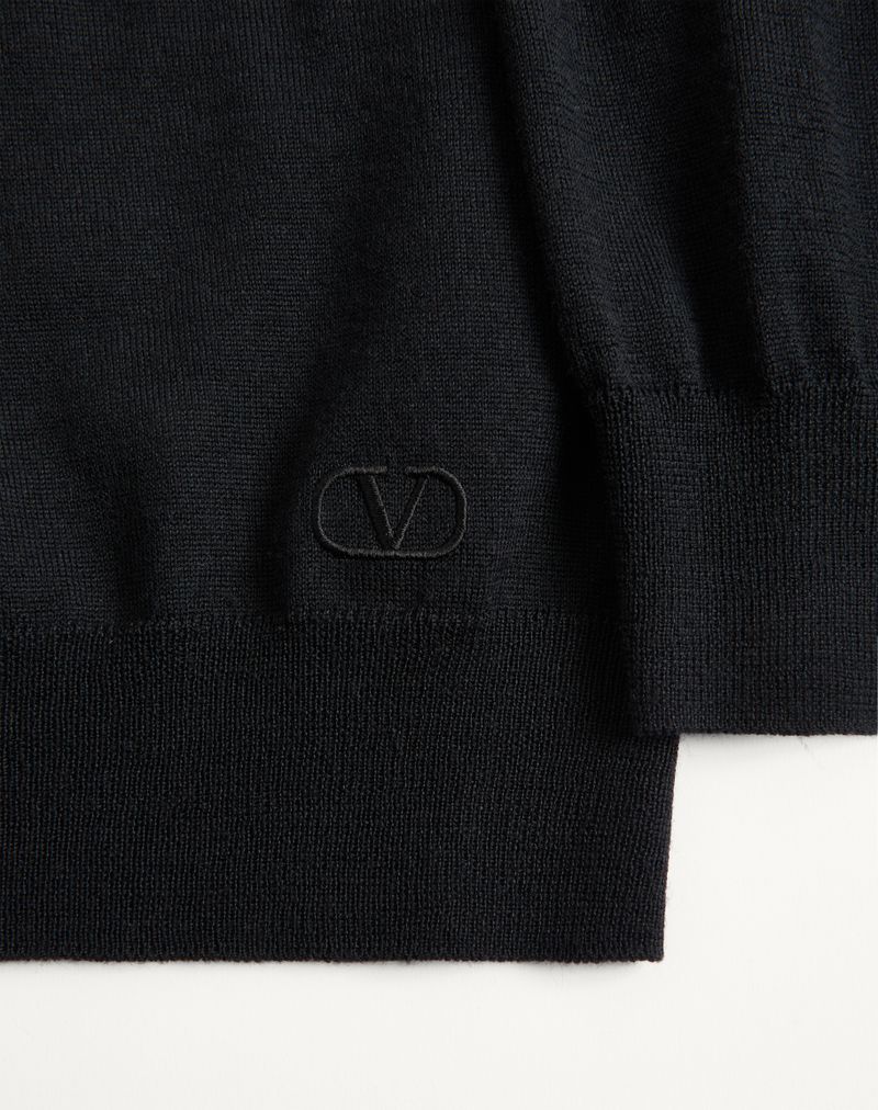 Valentino wollen trui met V-logo borduurwerk