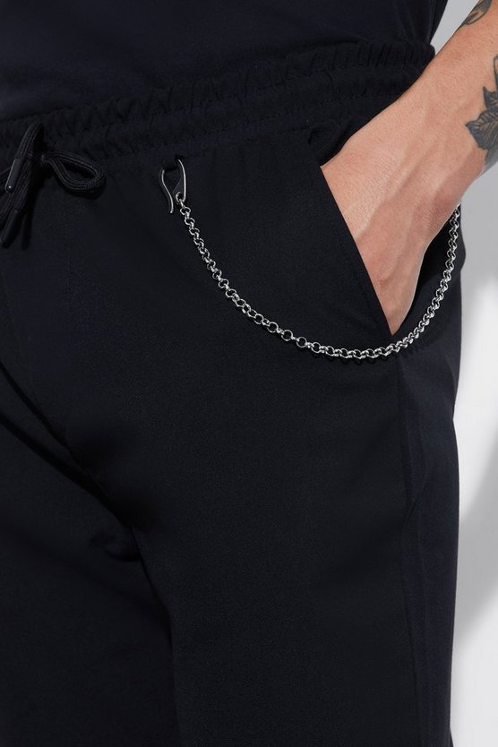 Smarte Hose mit elastischem Bund und Ketten-Detail