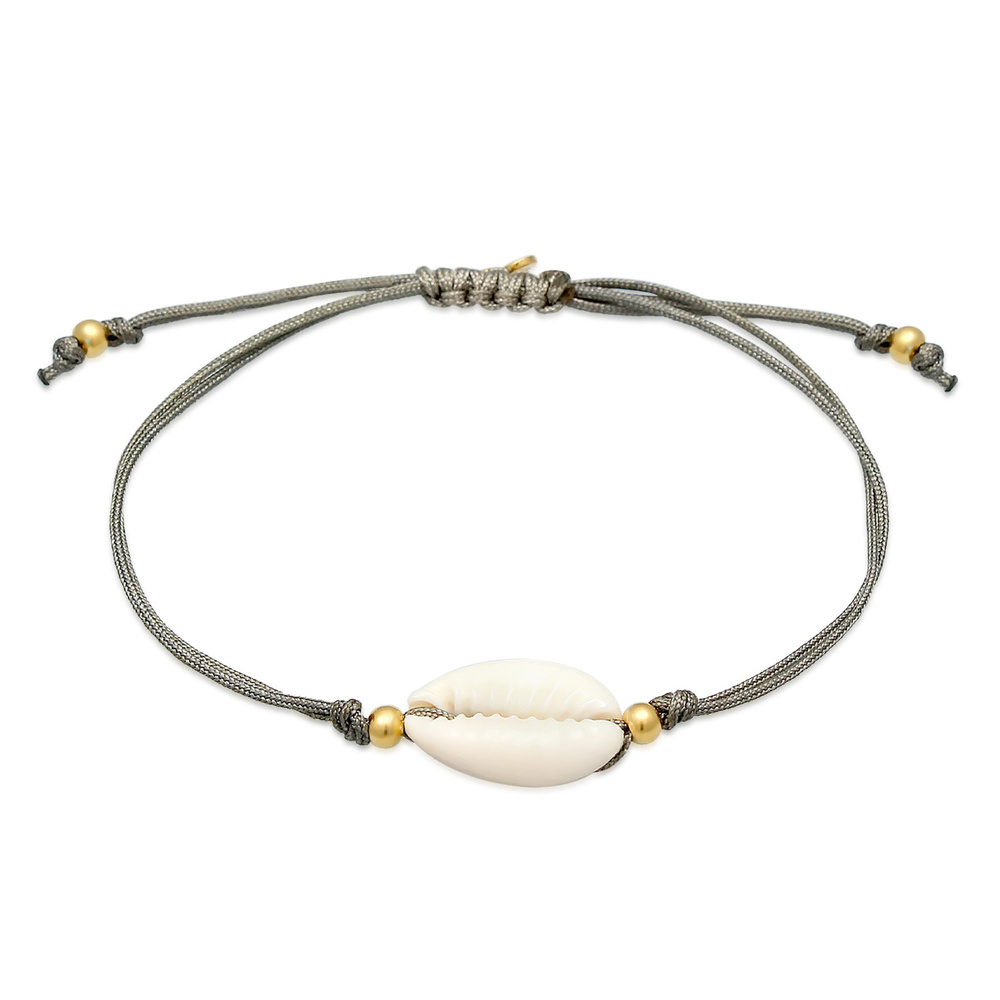 Elli Elli Bracelet Femmes Kauri Shell Sea Nylon Trend Ajustable en argent sterling 925 Bracelet