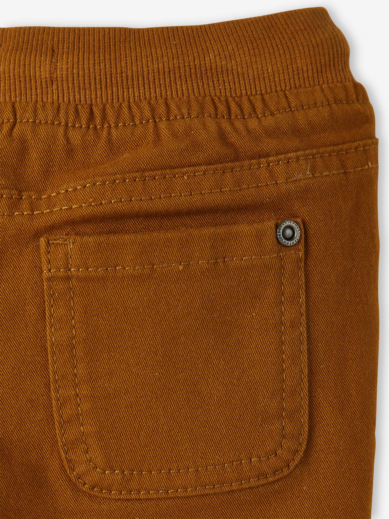 Pantalon en sergé doublé bébé garçon beige poudré