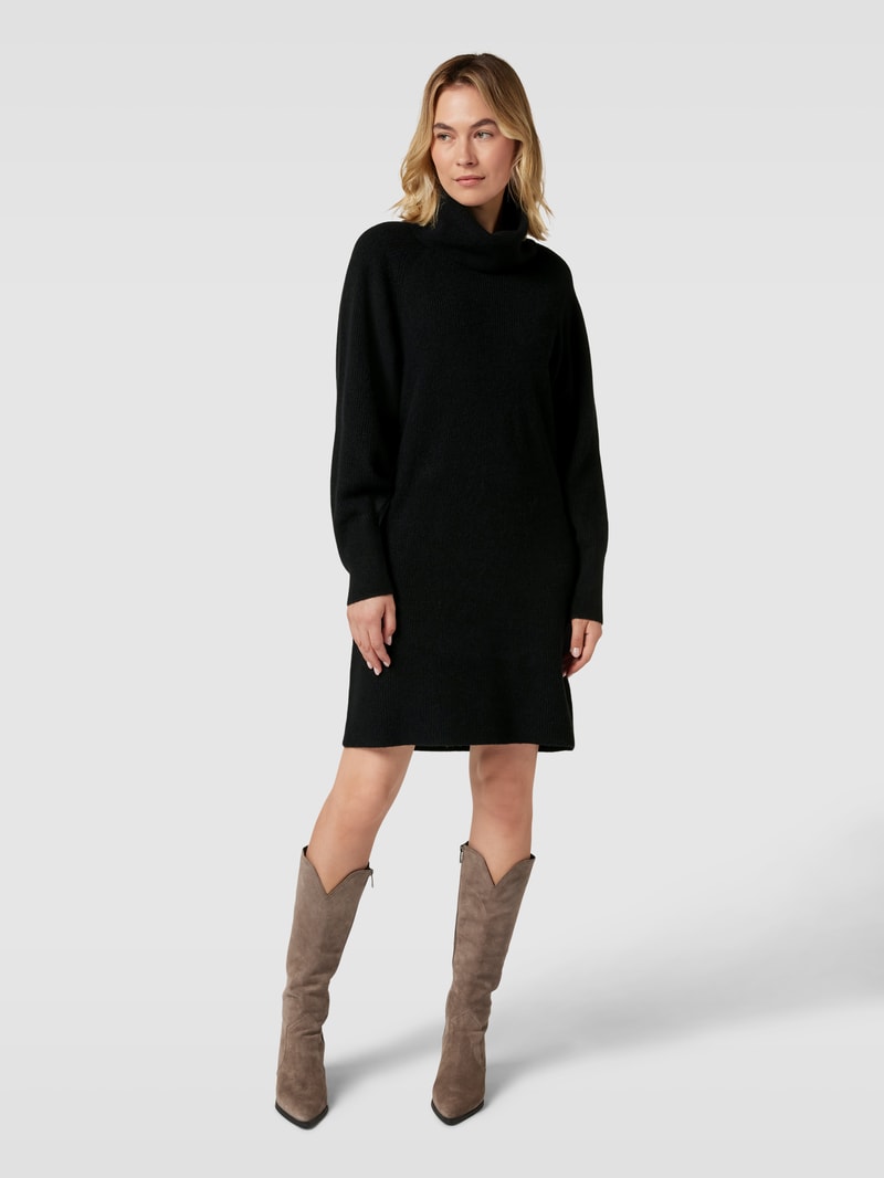 Strickkleid mit Stehkragen Modell 'Folibia' in schwarz