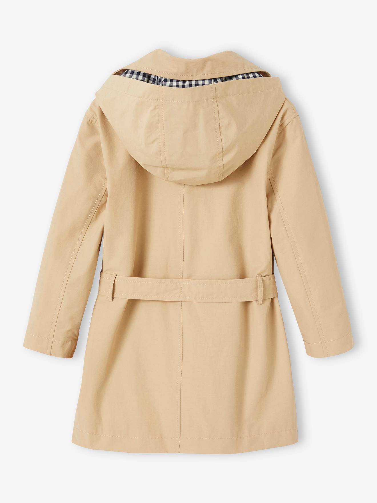 Vertbaudet Mädchen Trenchcoat mit abnehmbarer Kapuze - beige