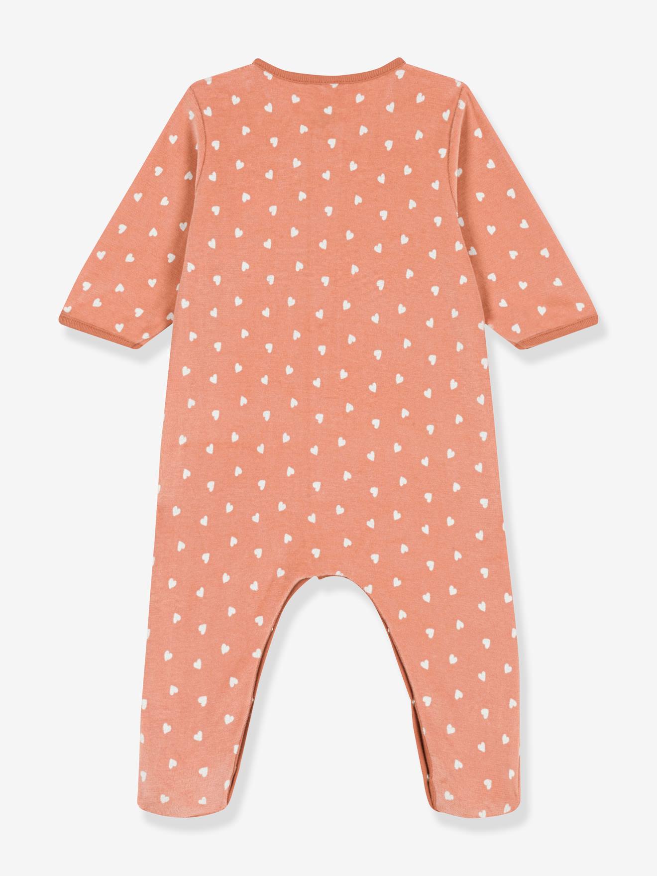 Pyjama bébé imprimé en velours PETIT BATEAU marron imprimé