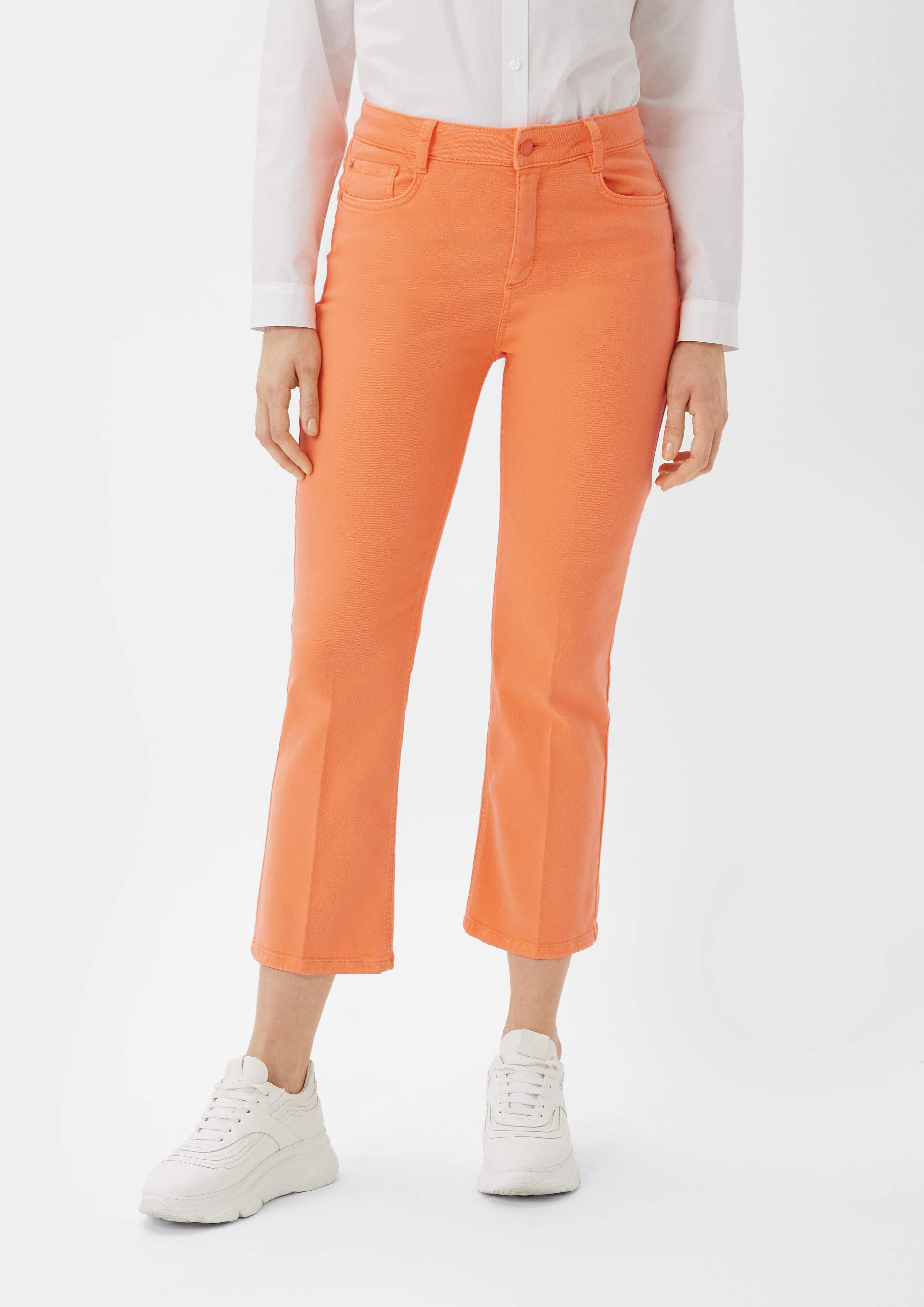 Regular: Twill-Hose mit Flared leg - orange